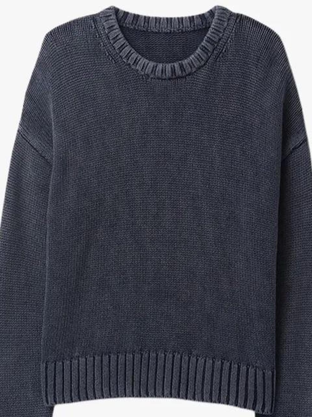 GAP | 100% COTTON RELAXED SWEATER in Navy Blue Acid Wash | M SMALL - Picture 2 of 5